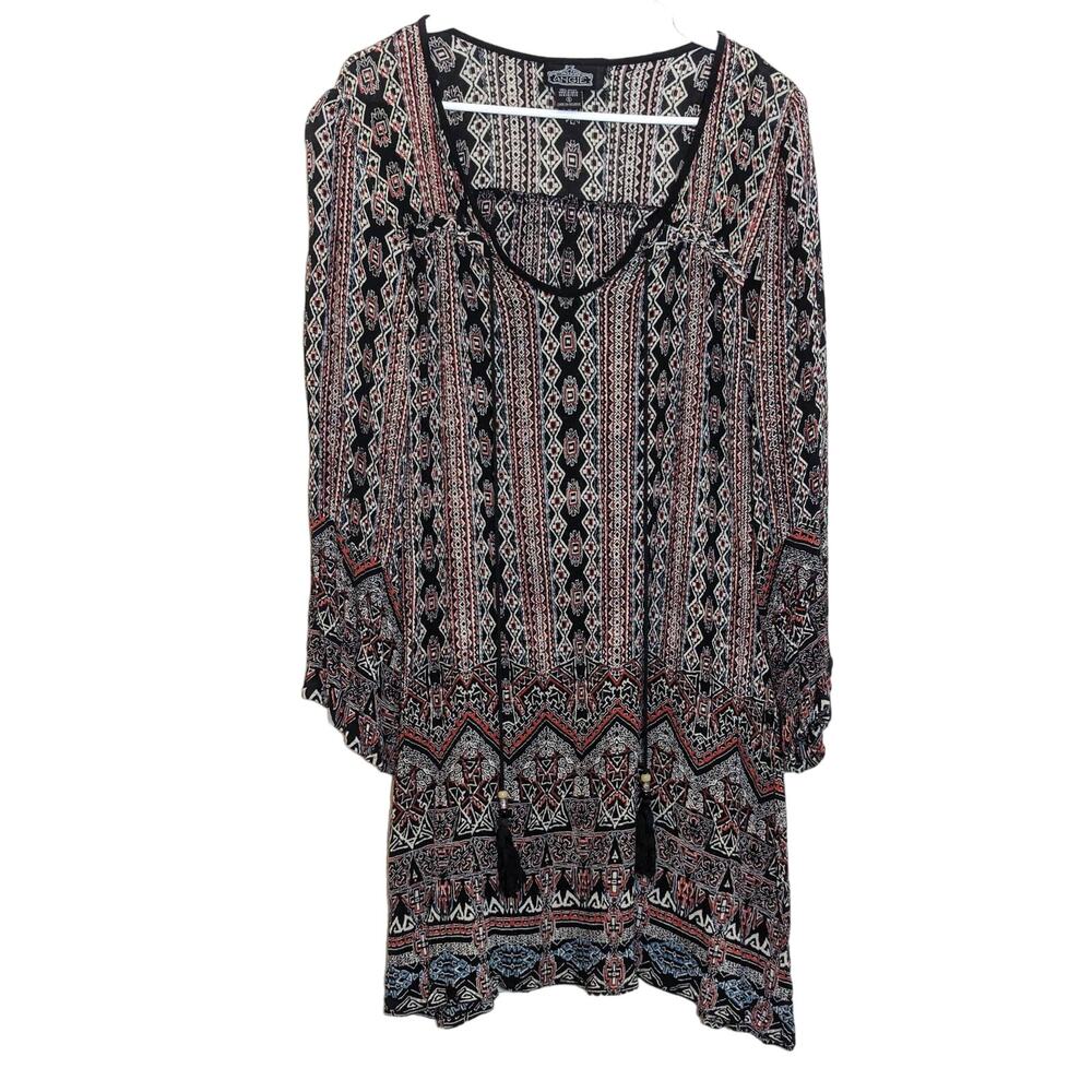 Angie Patterned Boho Women's Top Size Small